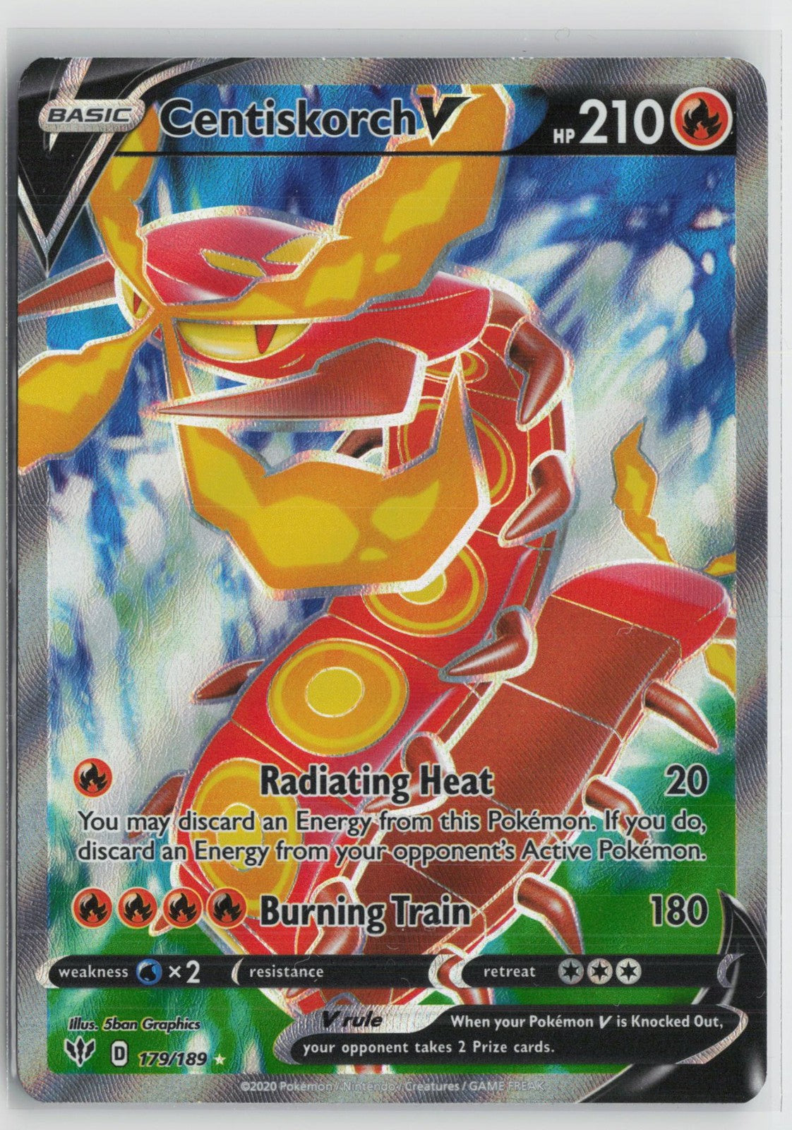 Centiskorch V 179/189 Ultra Rare Darkness Ablaze Pokemon NM