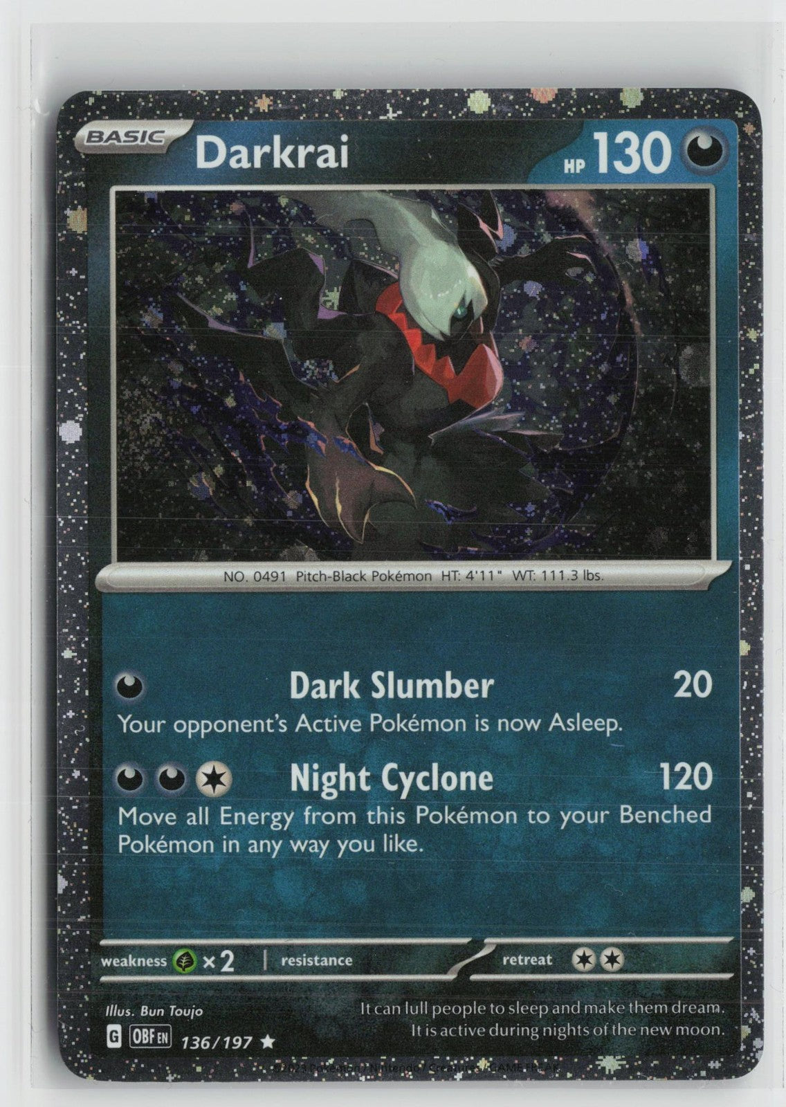 Darkrai 136/197 Rare Obsidian Flames Pokemon NM
