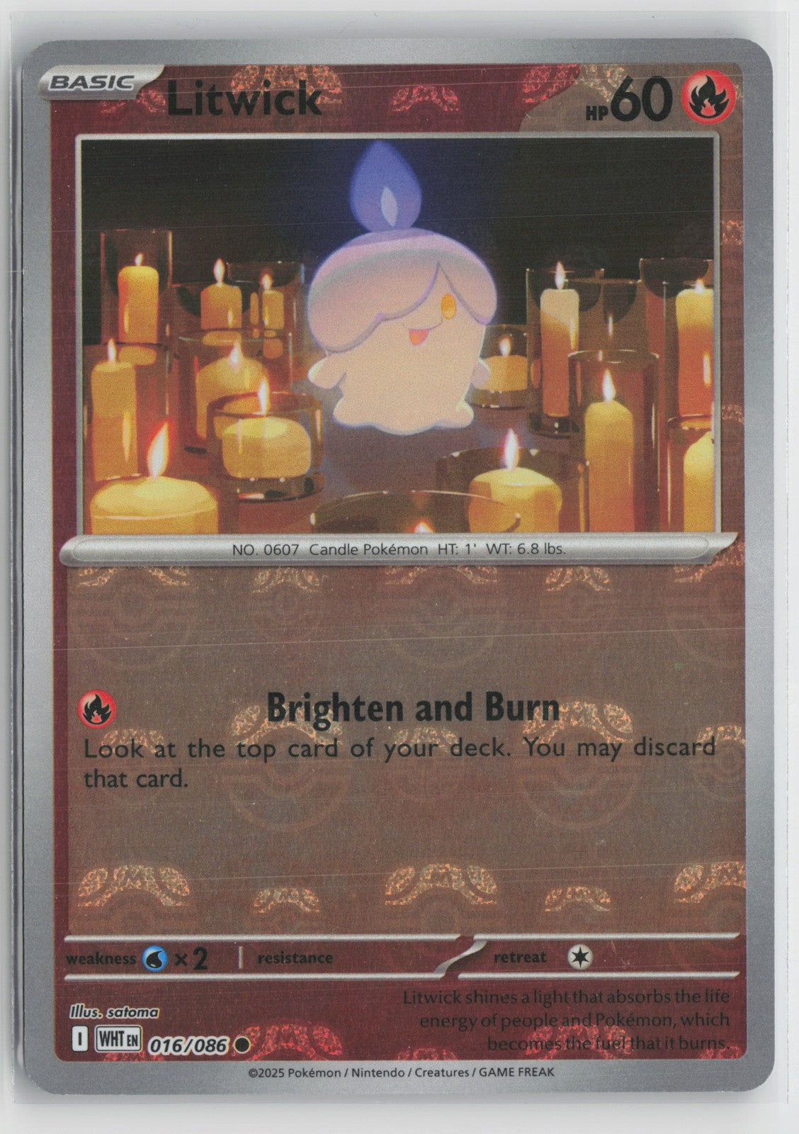 Litwick (Master Ball Pattern) Common SV: White Flare 016/086 NM