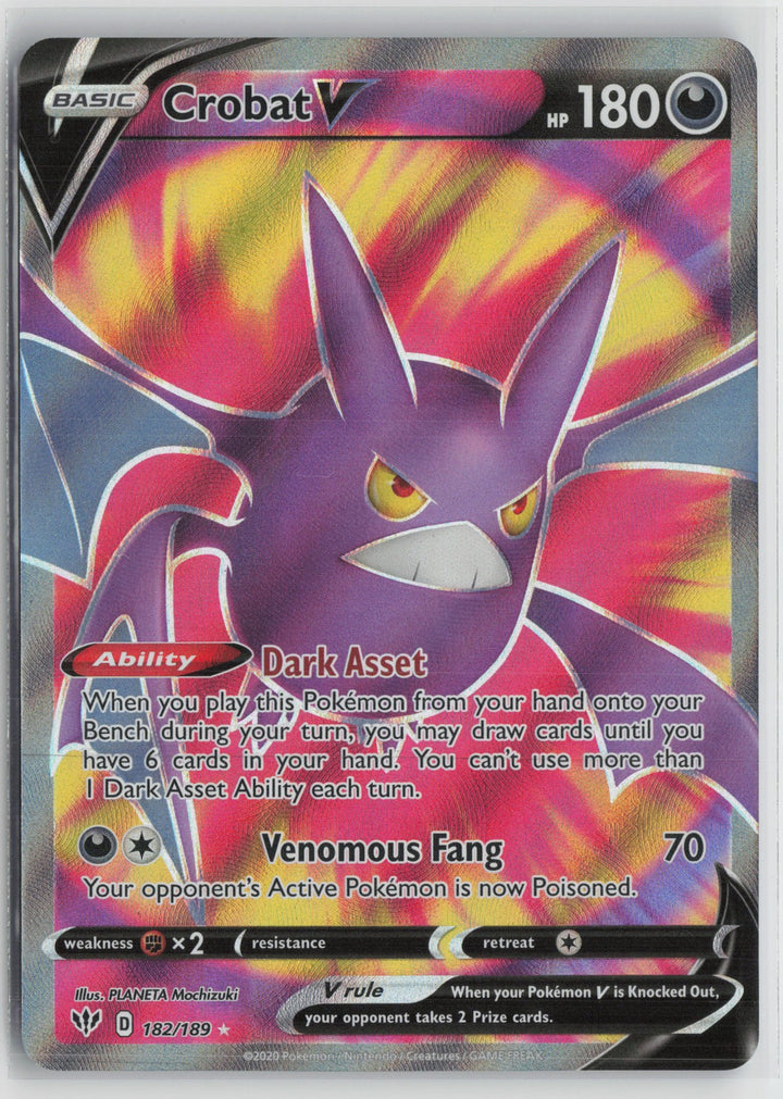 Crobat V (Full Art) Ultra Rare SWSH03: Darkness Ablaze 182/189 NM0