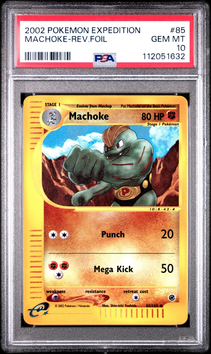 Machoke 85 Pokemon Expedition Rev Foil 85/165 PSA 10 Pop 12 2002 Reverse Holo RH