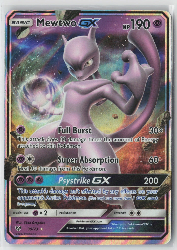 Mewtwo GX 39/73 Holo Rare GX Shining Legends Pokemon NM0