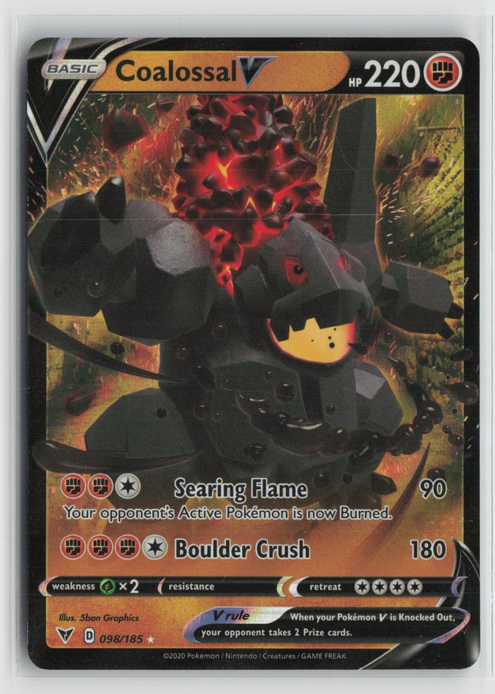 Coalossal V 098/185 Vivid Voltage NM Holo V Rare Pokemon0