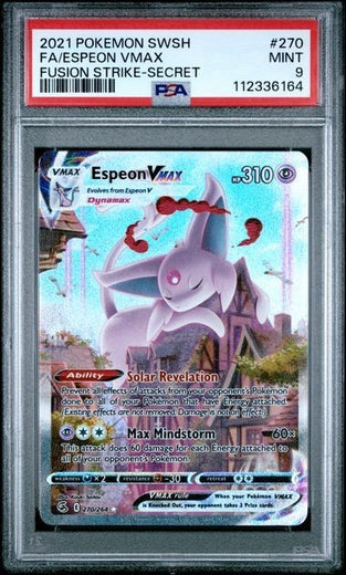 2021 PSA 9 Espeon Vmax Pokemon Fusion Strike - Secret 270