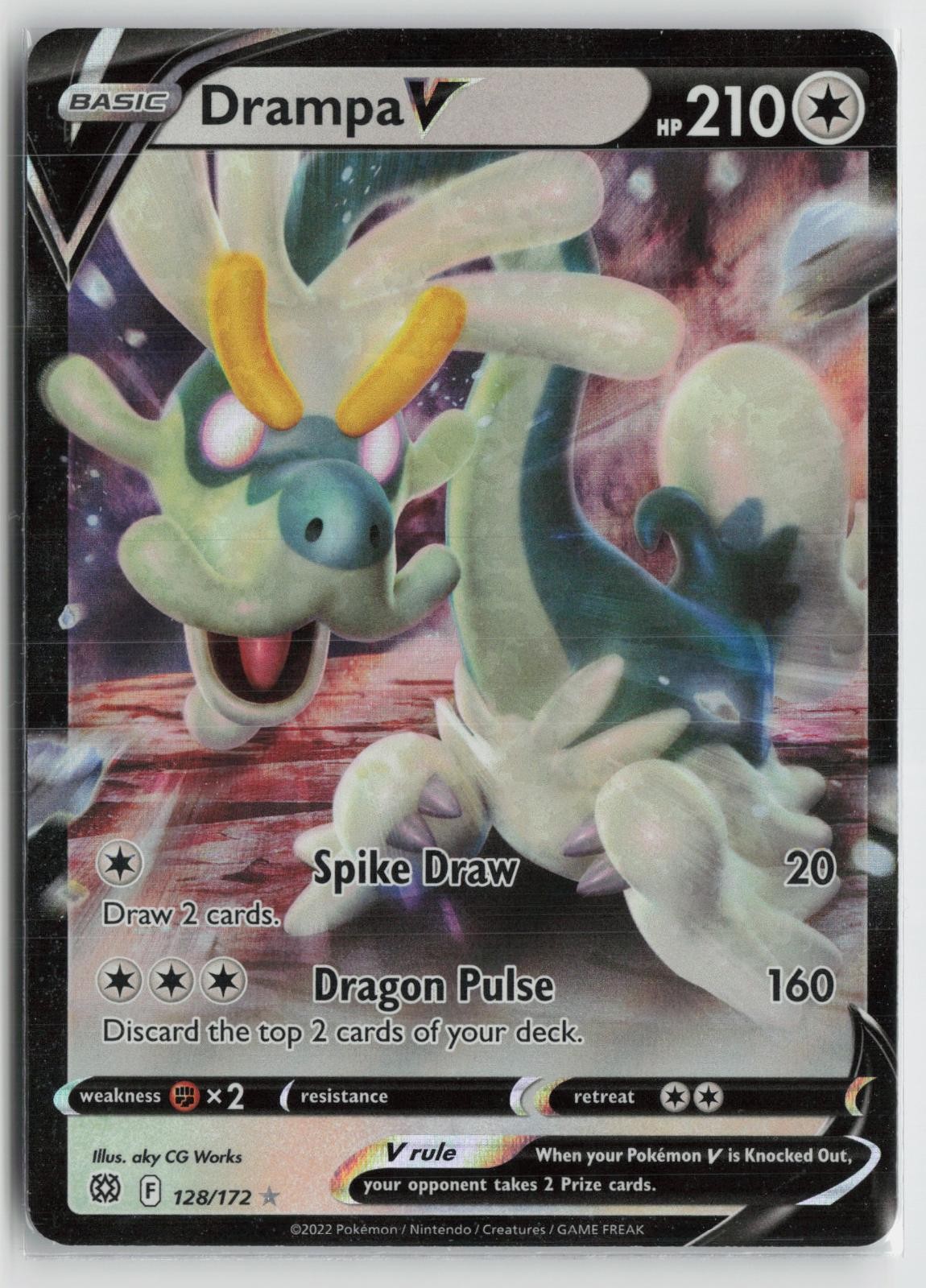 Drampa V 128/172 Holo V Rare Brilliant Stars Pokemon NM