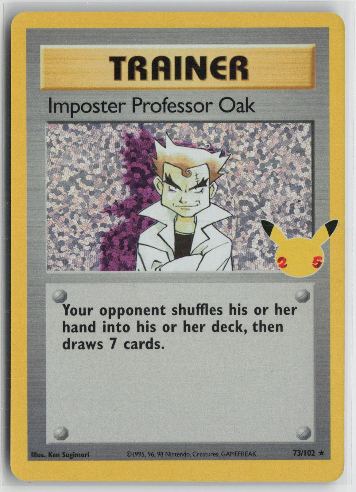 Imposter Professor Oak 73/102 Rare Base Set Unlimited Pokemon NM