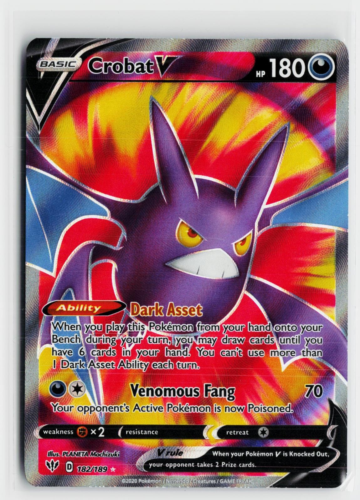 Crobat V 182/189 Darkness Ablaze NM UR Holo Pokemon