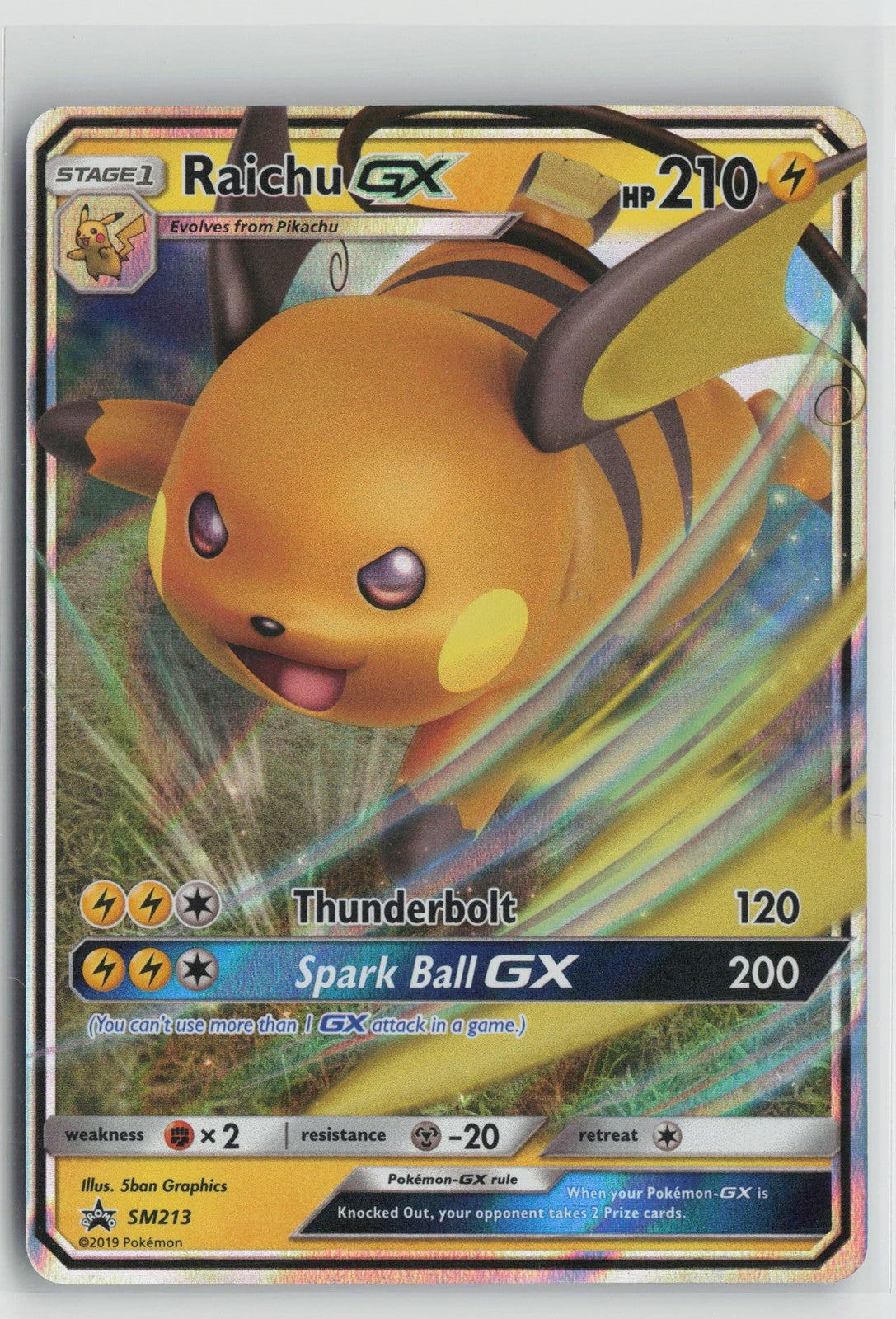 Raichu GX SM213 Promo SM Black Star Promos Pokemon NM