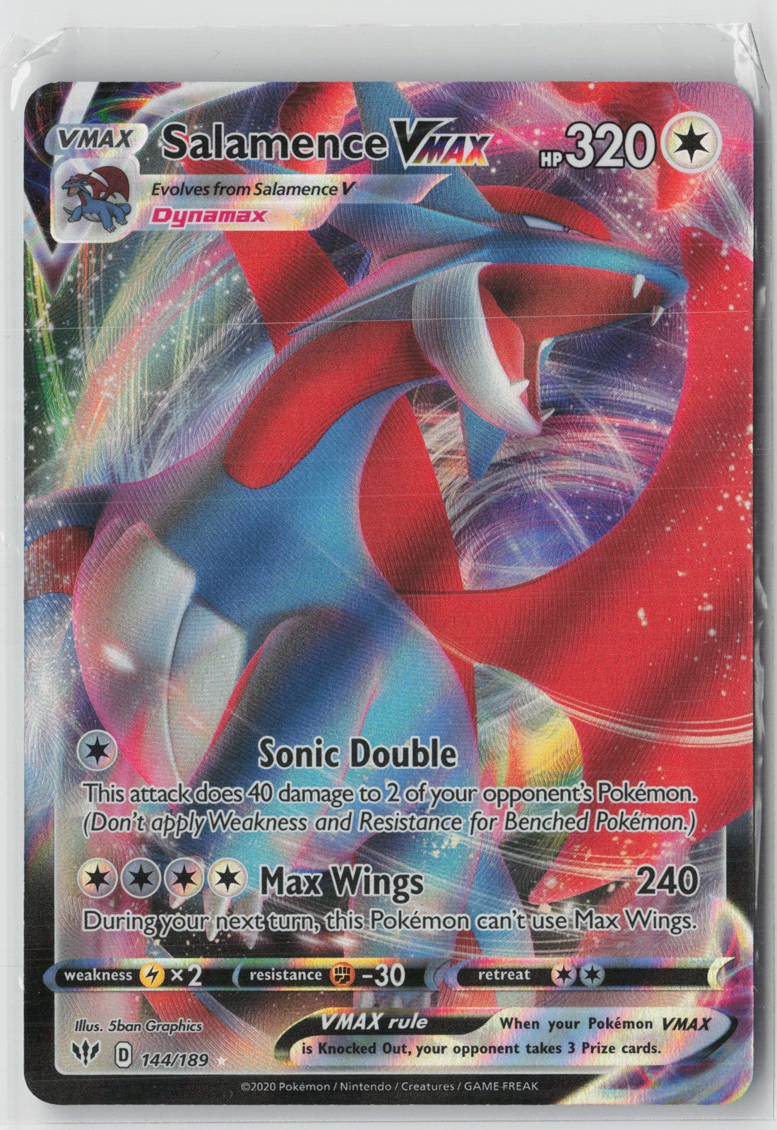 Salamence VMAX Ultra Rare SWSH03: Darkness Ablaze 144/189 NM