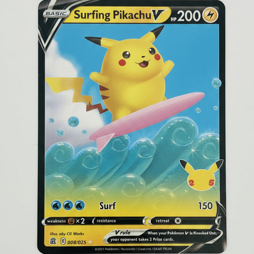 Surfing Pikachu V (008/025)CelebrationsCELHolo Rare V{set_code}PokemonmintSword