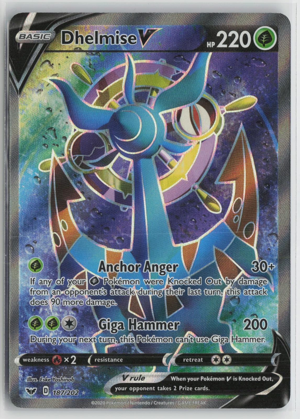 Dhelmise V 187/202 Ultra Rare Sword & Shield Pokemon NM