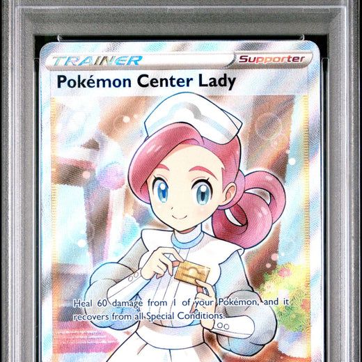Pokemon Center Lady 185/185 Vivid Voltage Pokemon PSA 100