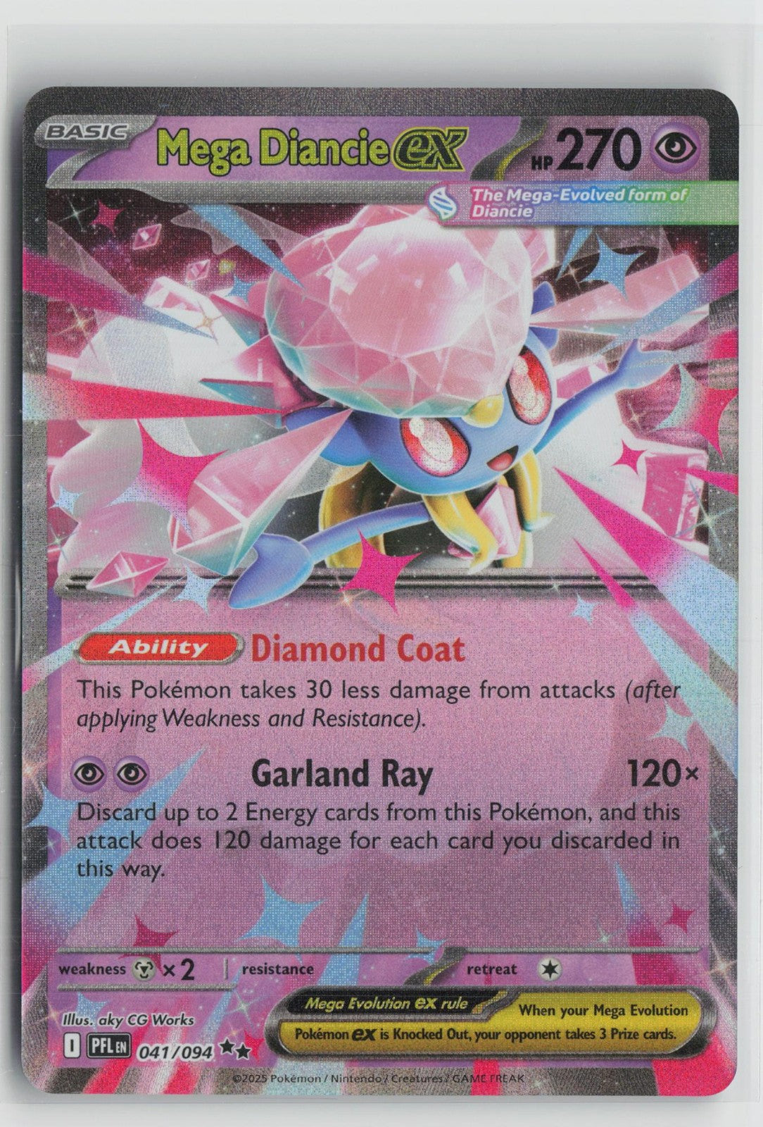 Mega Diancie ex 041/094 Double Rare Phantasmal Flames Pokemon NM