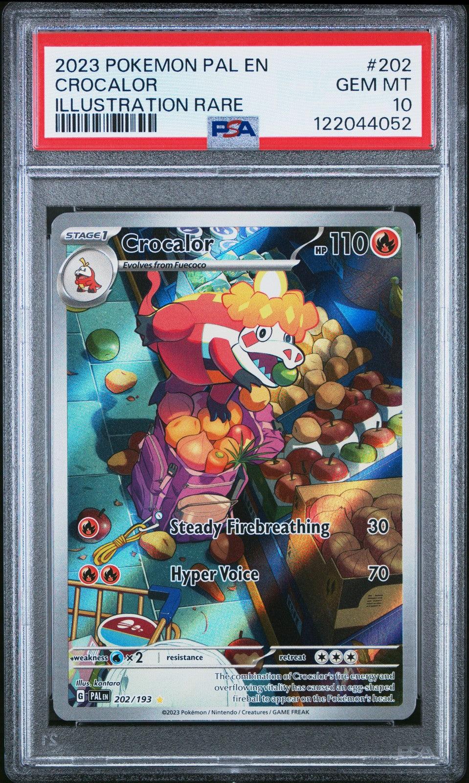 Crocalor 202/193 Illustration Rare Pal En-Paldea Evolved Pokemon PSA 10