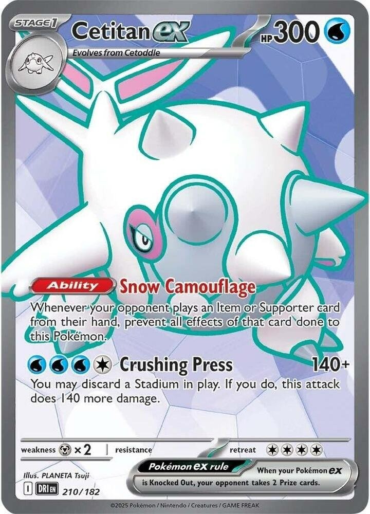 Cetitan ex 210/182 Destined Rivals DRI Ultra Rare mint 210 Pokemon