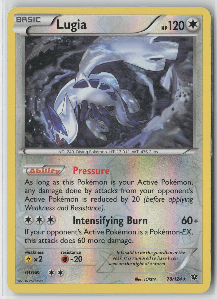 Lugia 78/124 Reverse Holo Rare Fates Collide Pokemon LP0
