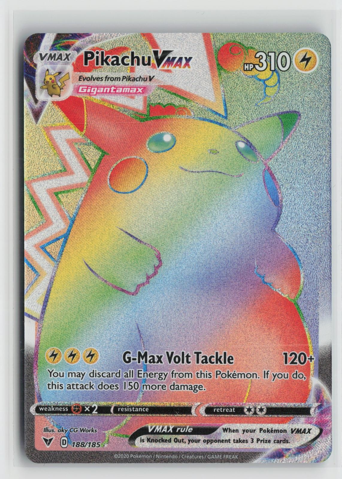 Pikachu VMAX 188/185 Rainbow Rare Vivid Voltage Pokemon Holo NM