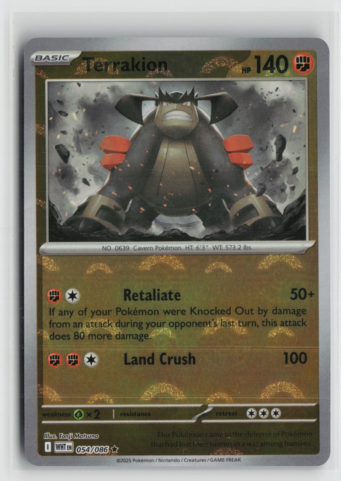 Poke Ball Terrakion 054/086 Holo Rare White Flare Pokemon NM