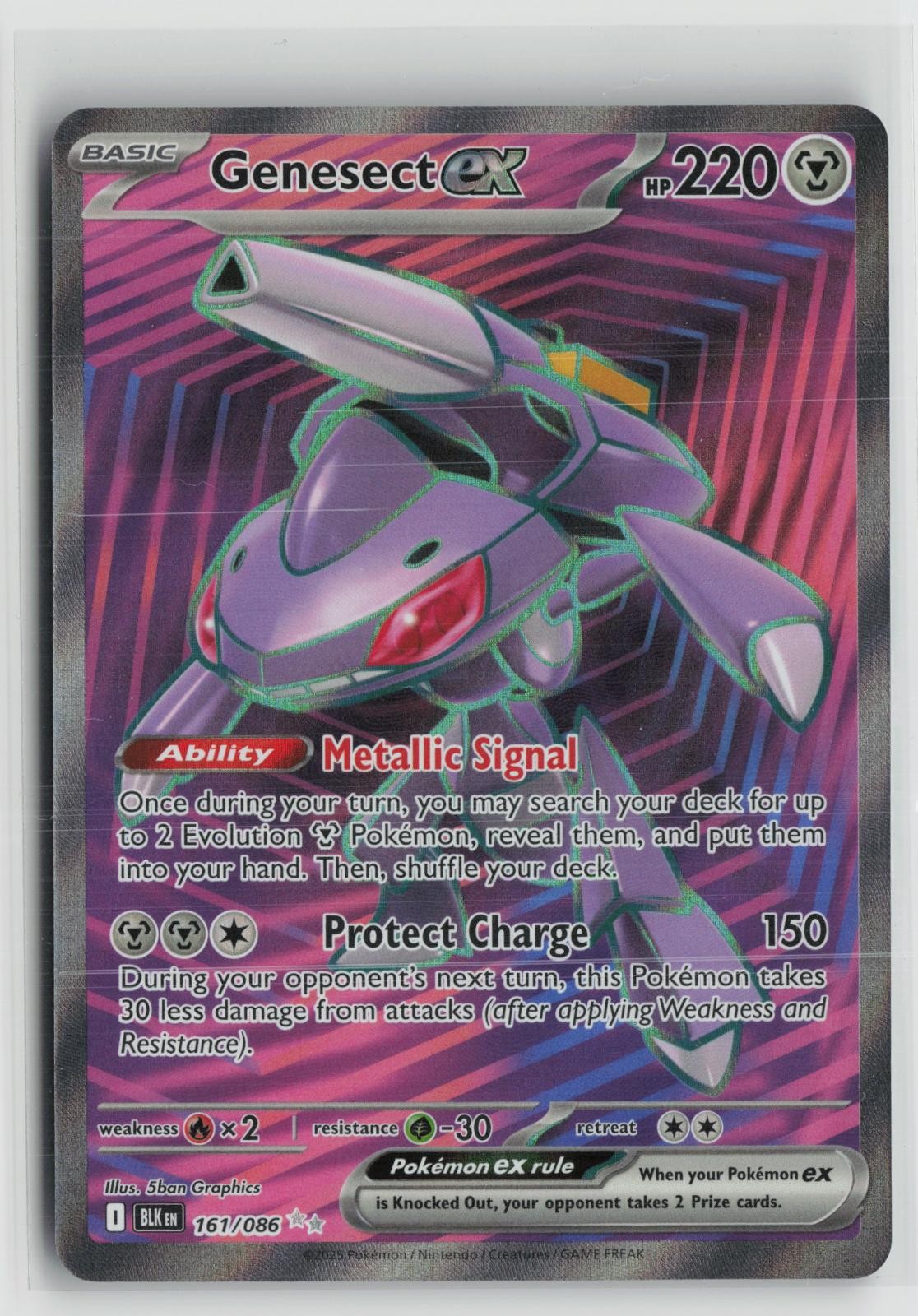 Genesect ex 161/086 Holo Ultra Rare Black Bolt Pokemon NM