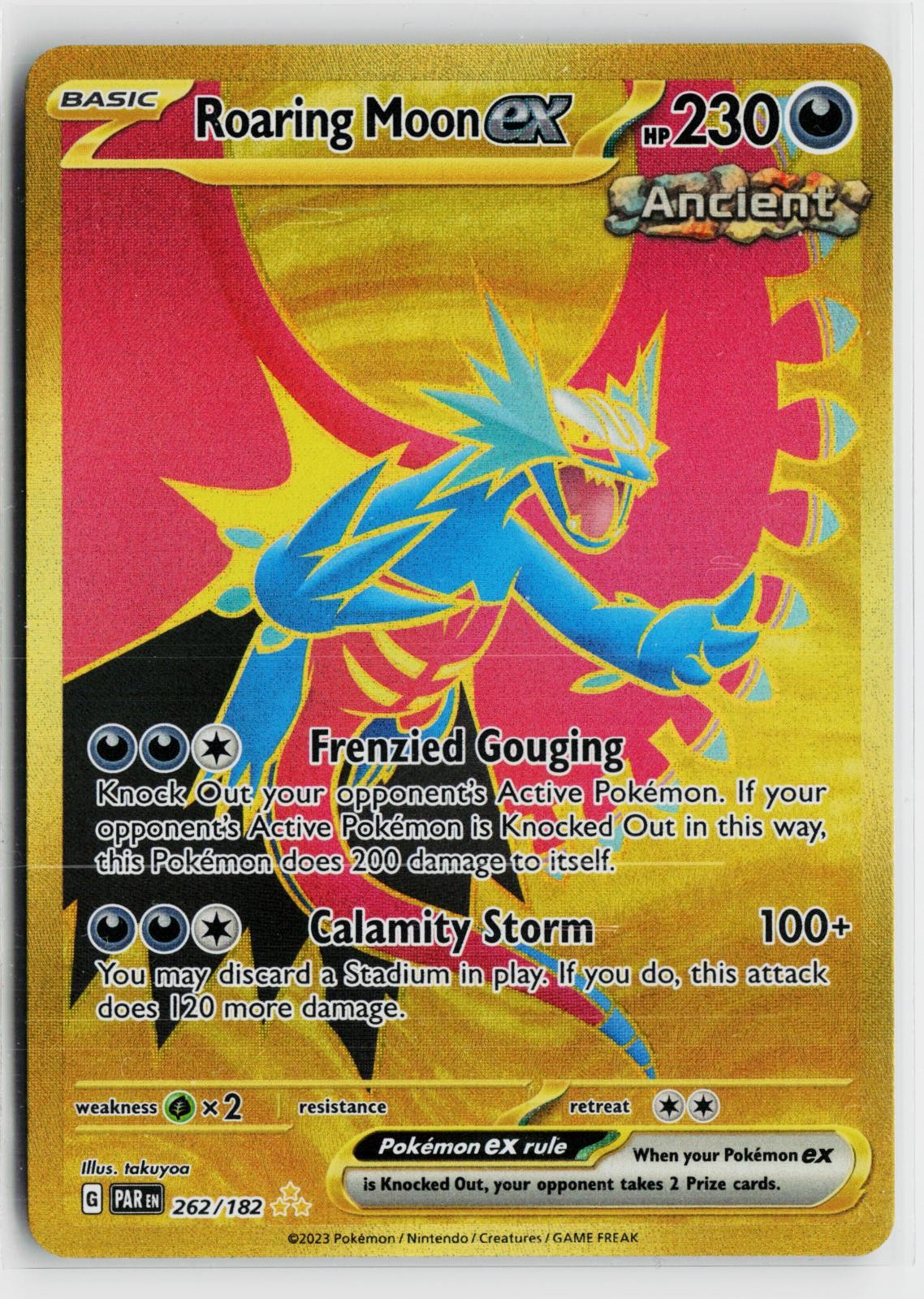 Roaring Moon ex 262/182 Paradox Rift NM Hyper Rare Holo Pokemon