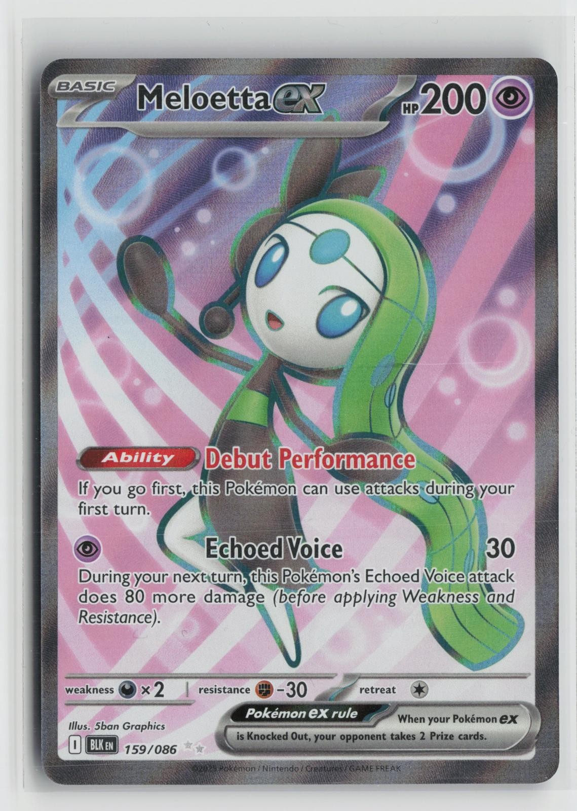Meloetta ex 159/086 Holo Ultra Rare Black Bolt Pokemon NM