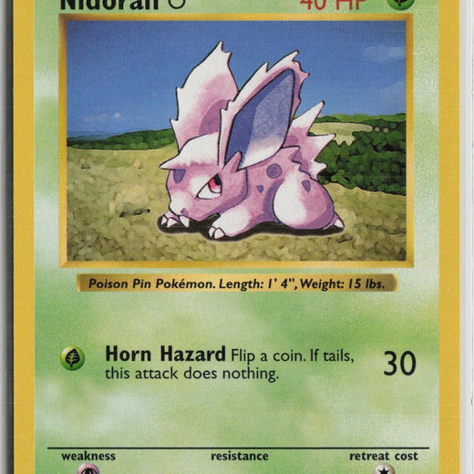 Nidoran M 55/102 Common Base Set Shadowless Pokemon NM0