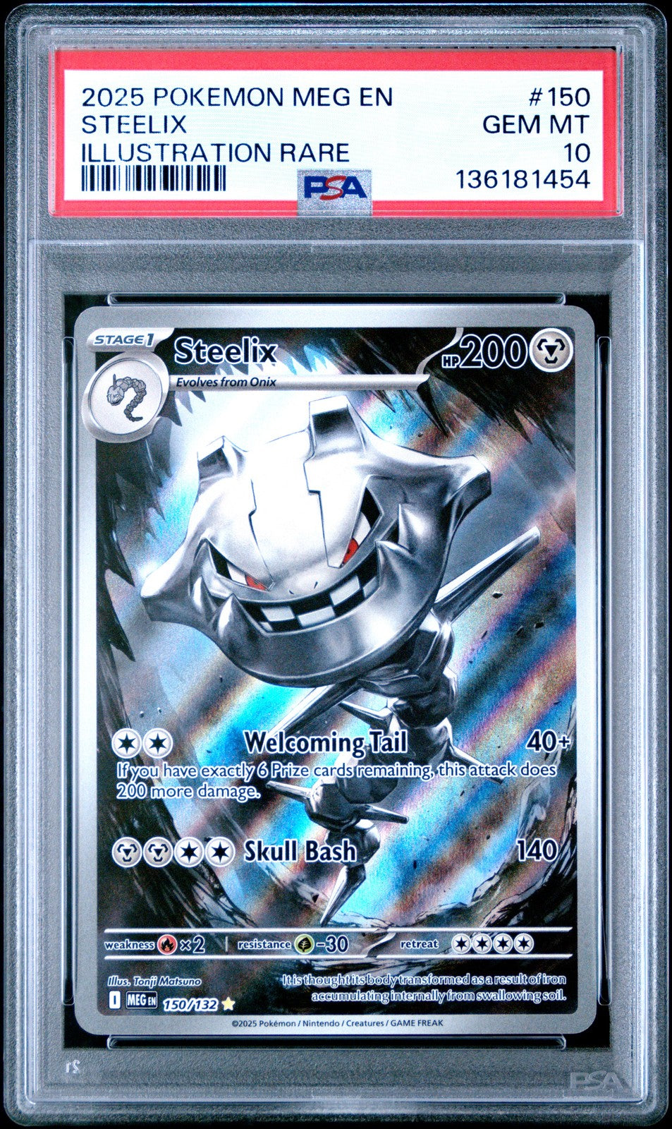 Steelix 150/132 Illustration Rare Meg En-mega Evolution Pokemon PSA 10