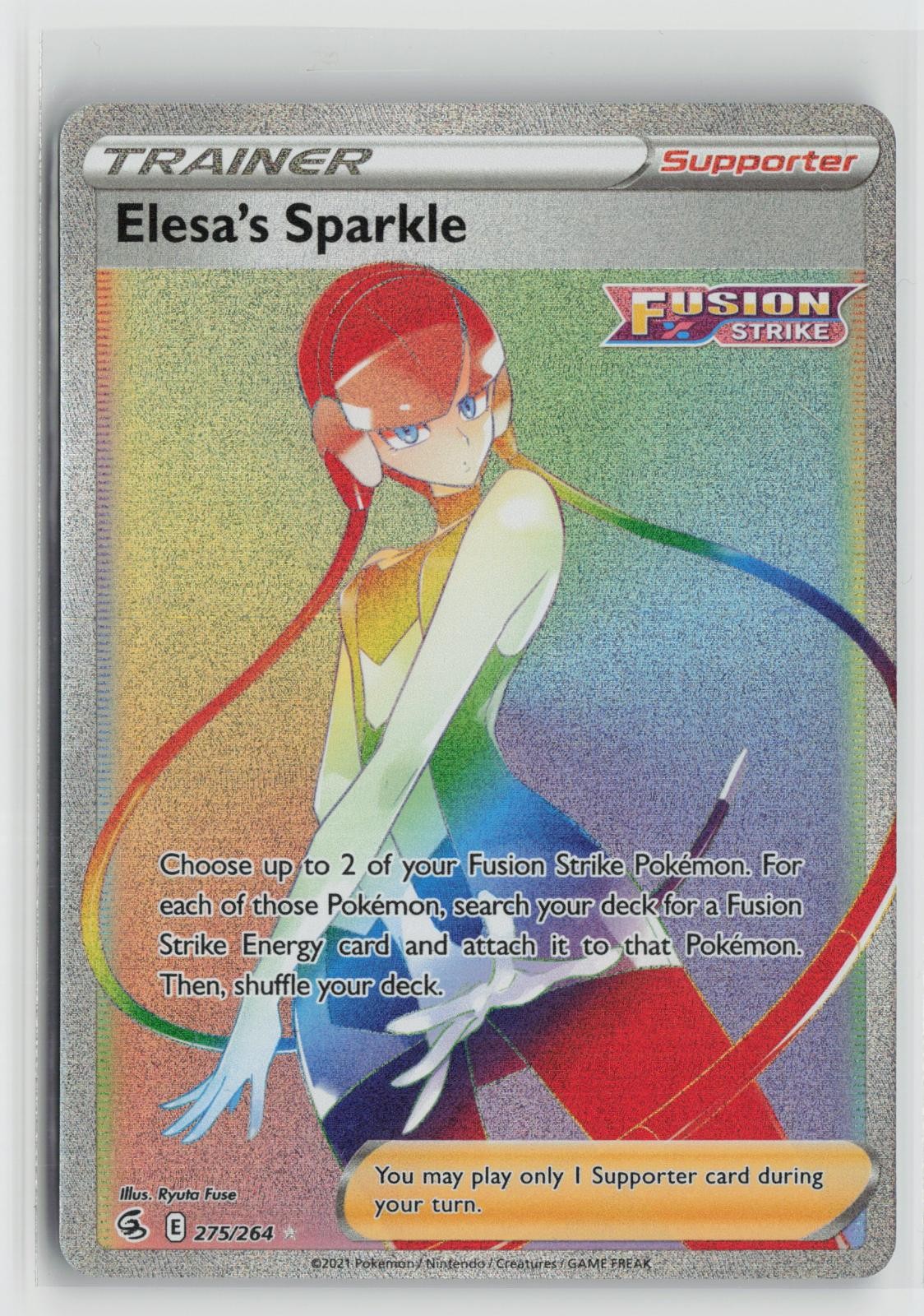 Elesa's Sparkle 275/264 Rainbow Rare Fusion Strike Pokemon NM