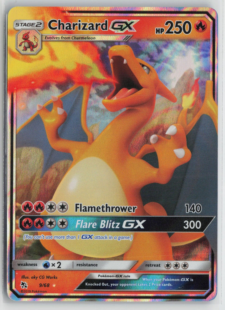 Charizard GX 9/68 Holo Rare GX Hidden Fates Pokemon NM0