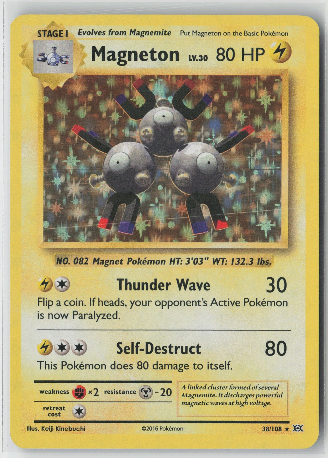 Magneton 38/108 Holo Rare Evolutions Pokemon NM