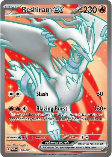 Reshiram ex 158/86 White Flare WHT Ultra Rare mint 158 Pokemon