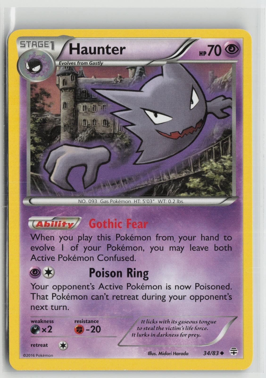 Haunter 34/83 Uncommon Generations Pokemon NM