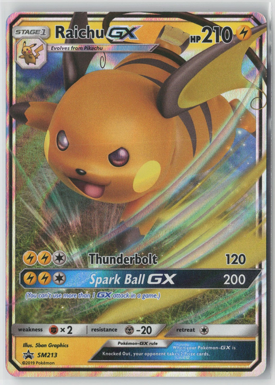 Raichu GX SM213 Promo SM Black Star Promos Pokemon NM