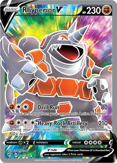 Rhyperior V 181/189 Darkness Ablaze DAA Ultra Rare mint 181 Pokemon 2020