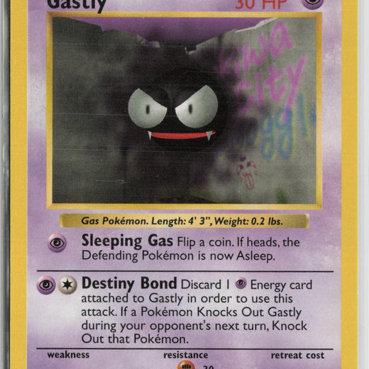 Gastly 50/102 Common Base Set Shadowless Pokemon NM0