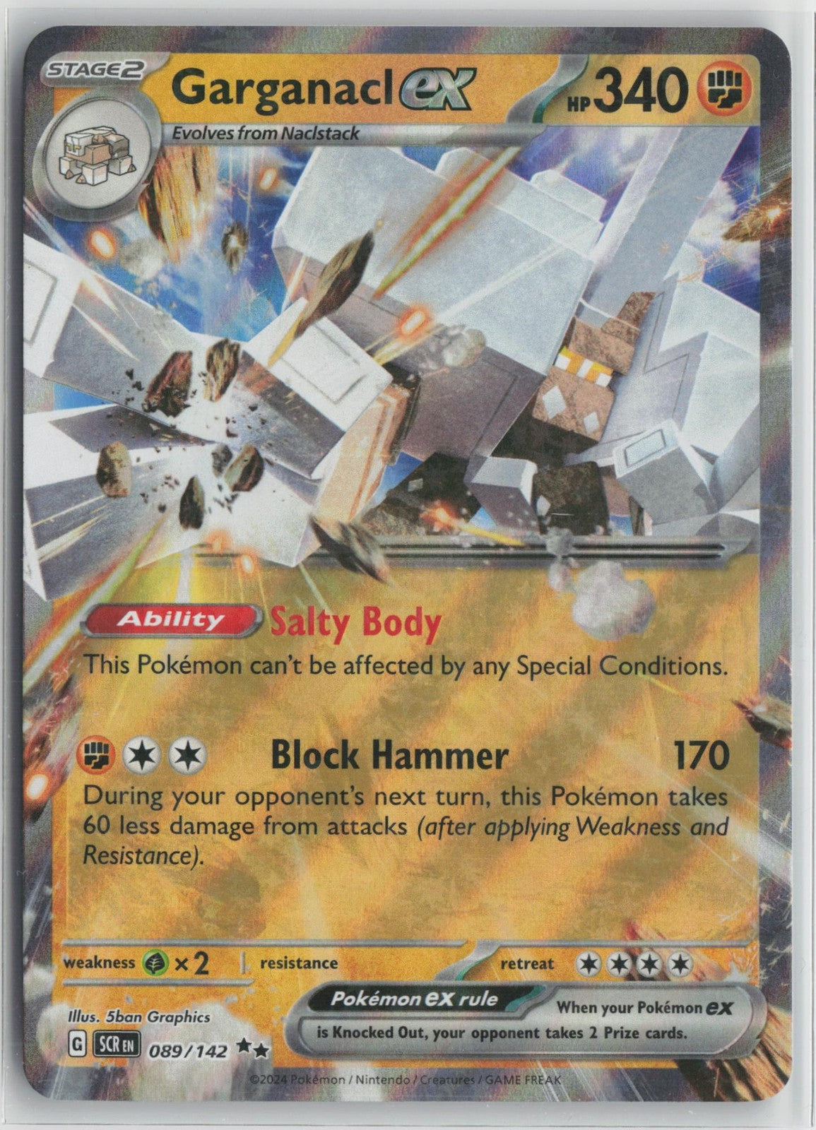 Garganacl ex 89/142 Double Rare Stellar Crown Pokemon NM
