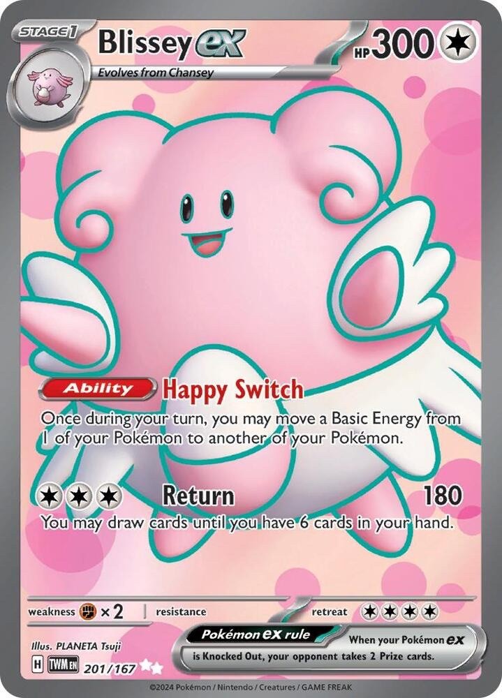 Blissey ex 201/167 Twilight Masquerade TWM Ultra Rare Near Mint Pokemon 2024