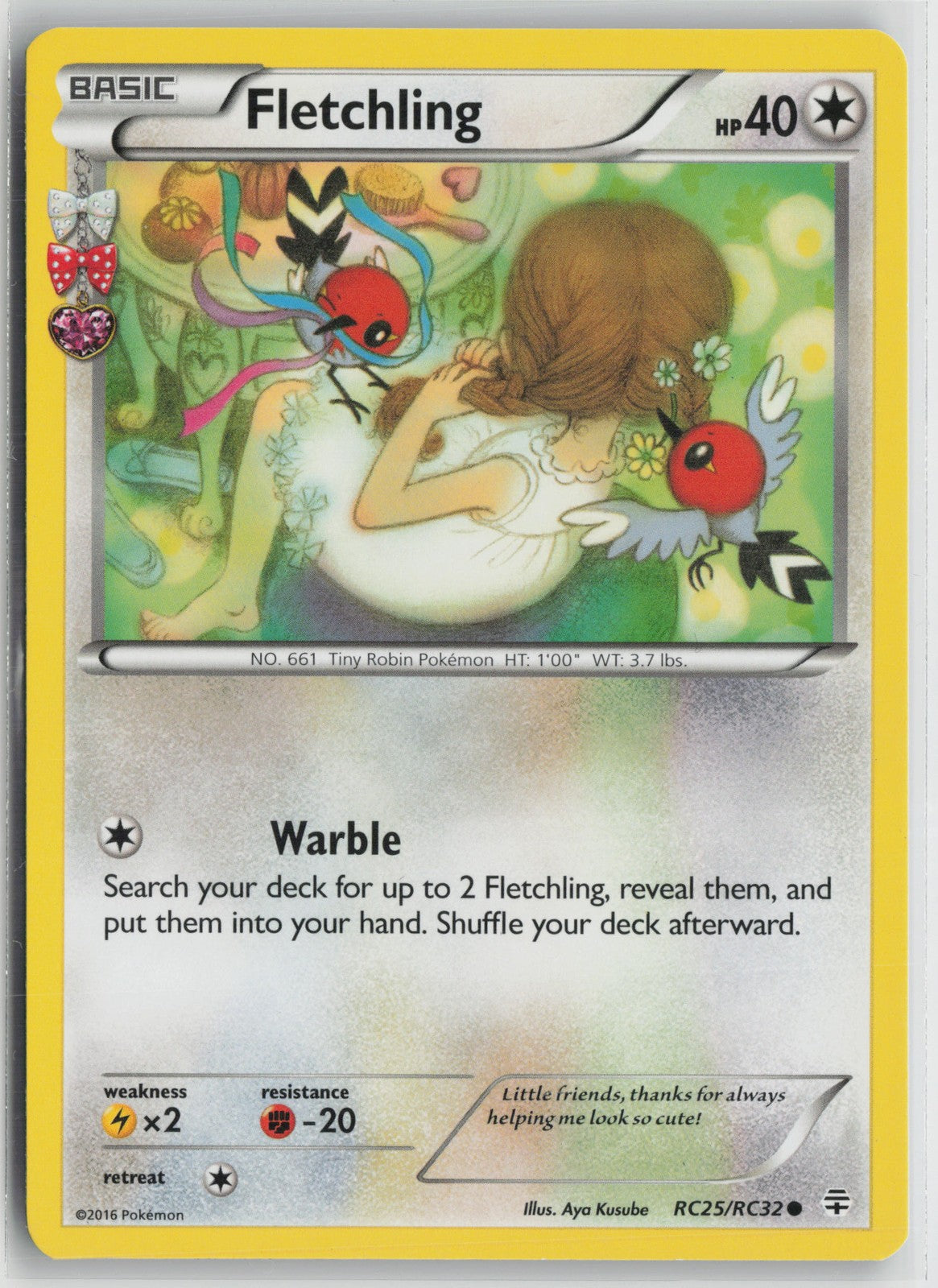 Fletchling Common Generations: Radiant Collection RC25/RC32 NM