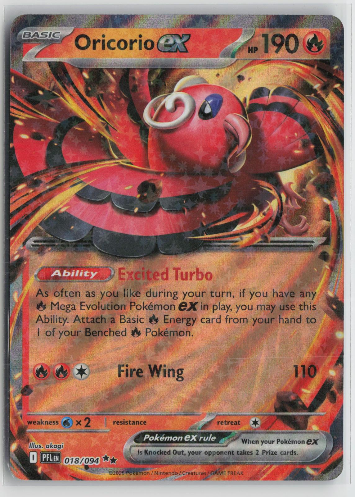 Oricorio ex 018/094 Double Rare Phantasmal Flames Pokemon Holo NM