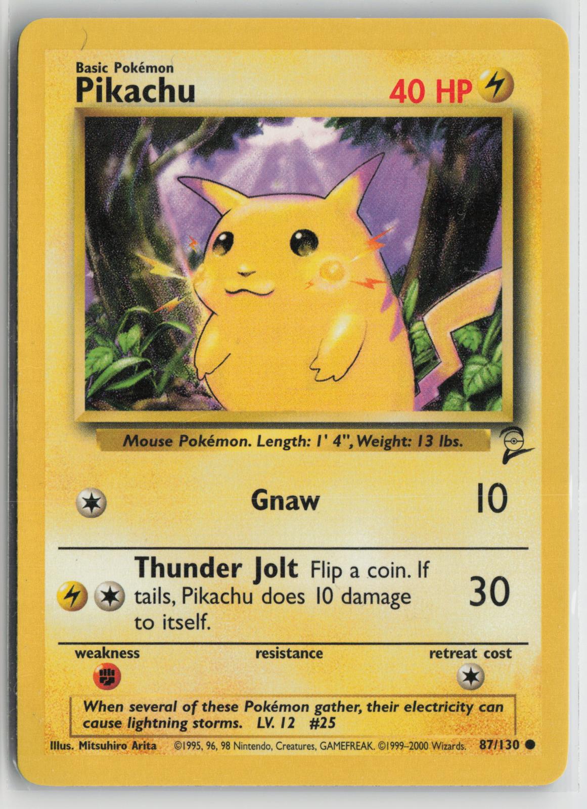 Pikachu 87/130 Base Set 2 NM C Pokemon