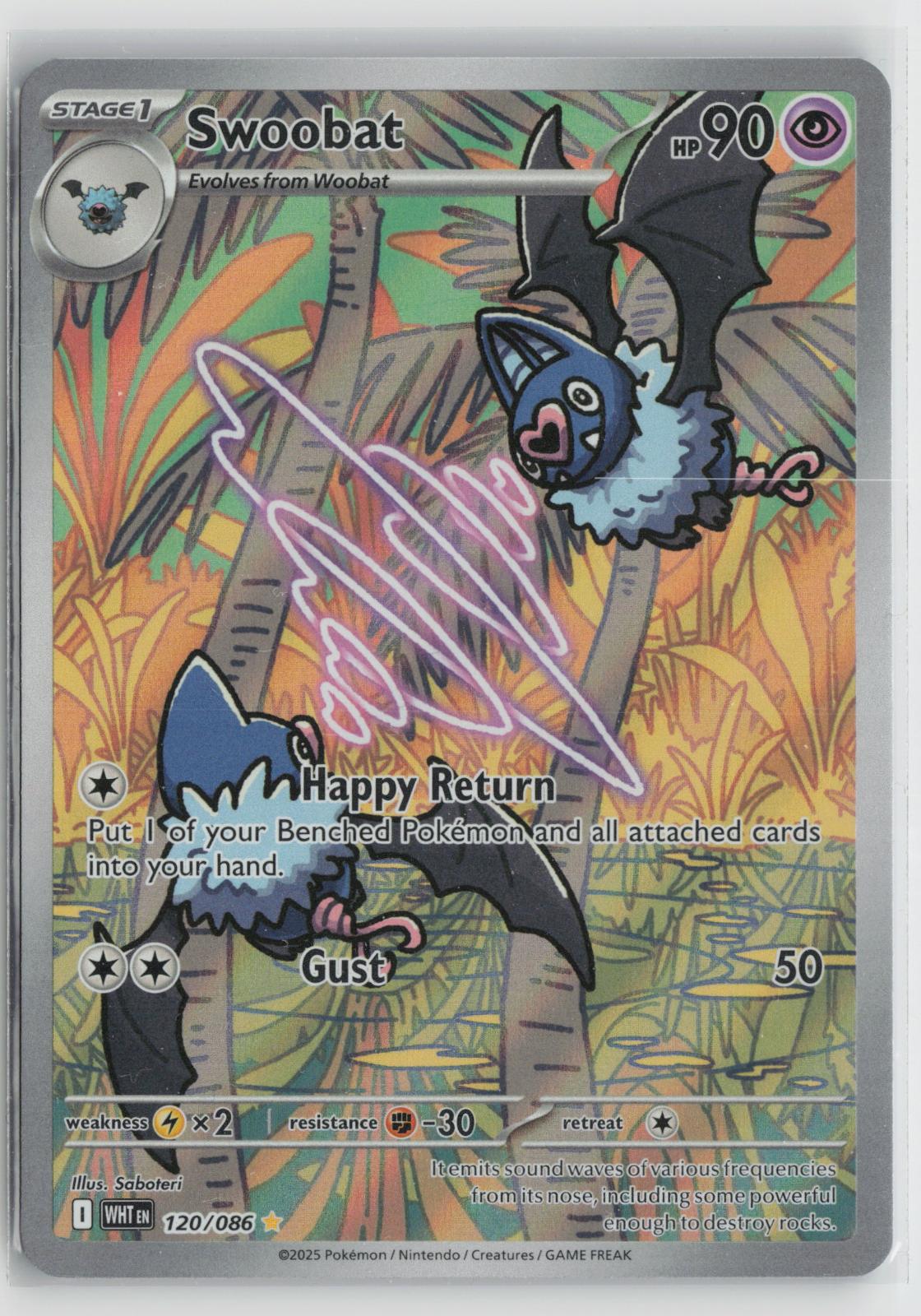 Swoobat 120/086 Illustration Rare White Flare Pokemon Holo NM