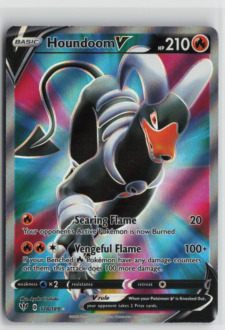 Houndoom V 178/189 Darkness Ablaze NM Ultra Rare Holo Pokemon0