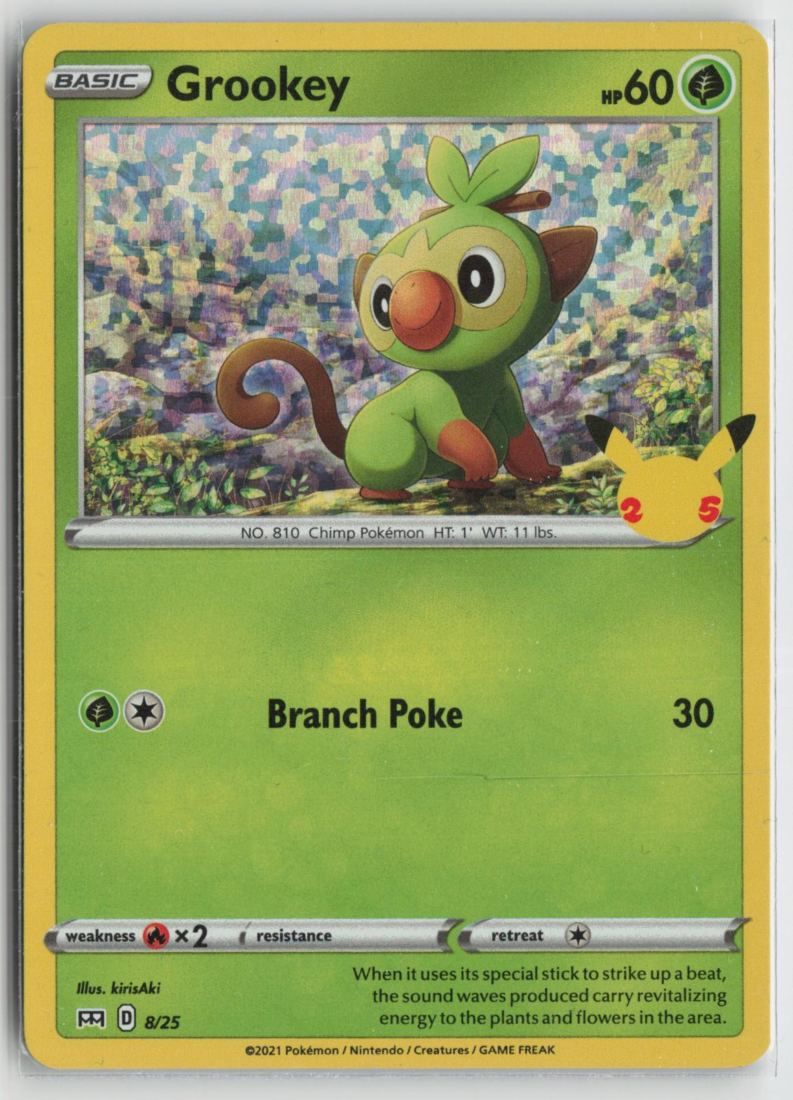 Grookey 008/025 Promo McDonald's 25th Anniversary Promos Pokemon NM