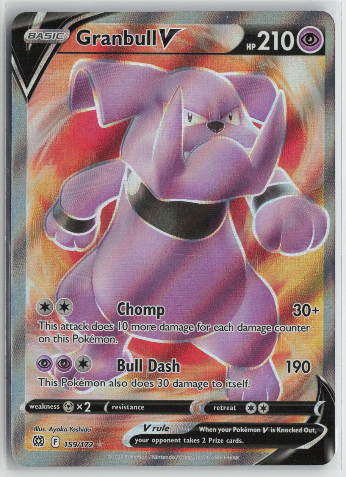 Granbull V 159/172 Ultra Rare Brilliant Stars Pokemon Holo NM