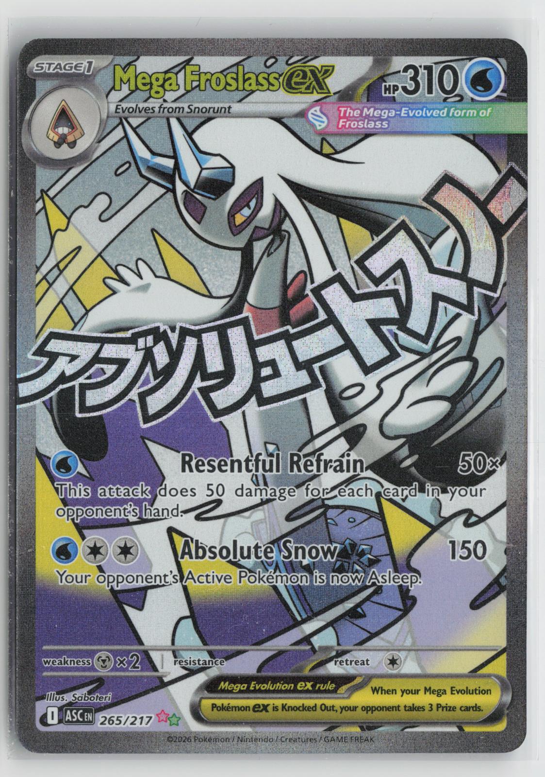 Mega Froslass ex 265/217 Mega Attack Rare Ascended Heroes Pokemon Holo NM