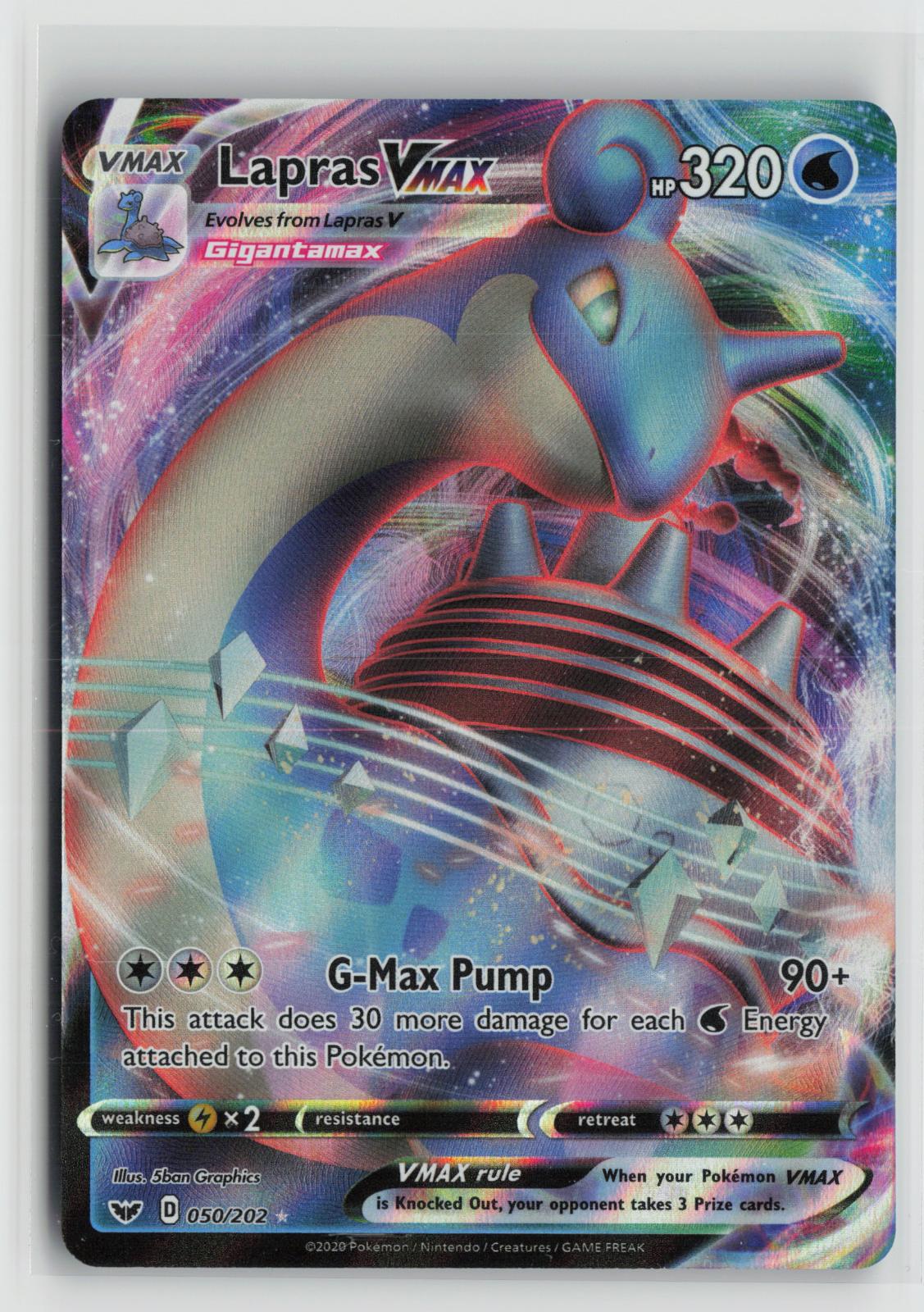 Lapras VMAX 050/202 Sword & Shield NM Holo VMAX Rare Pokemon