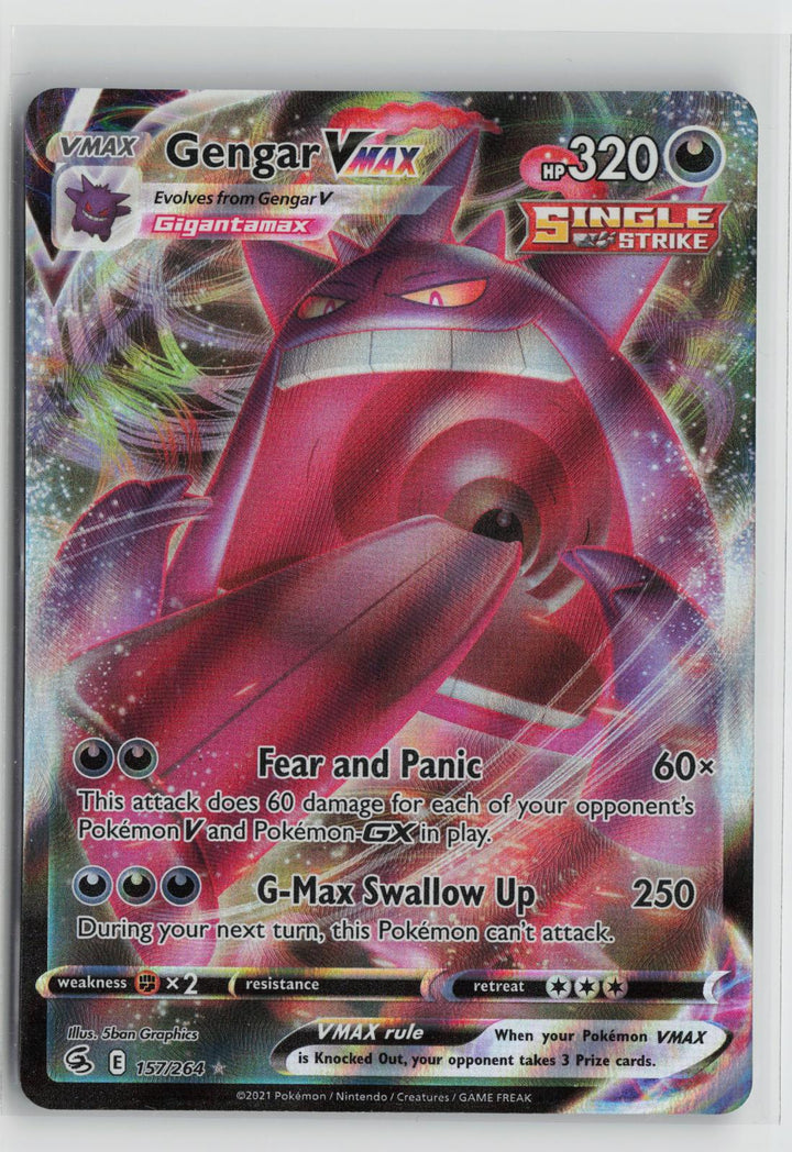 Gengar VMAX 157/264 Fusion Strike NM Holo VMAX Rare Pokemon0
