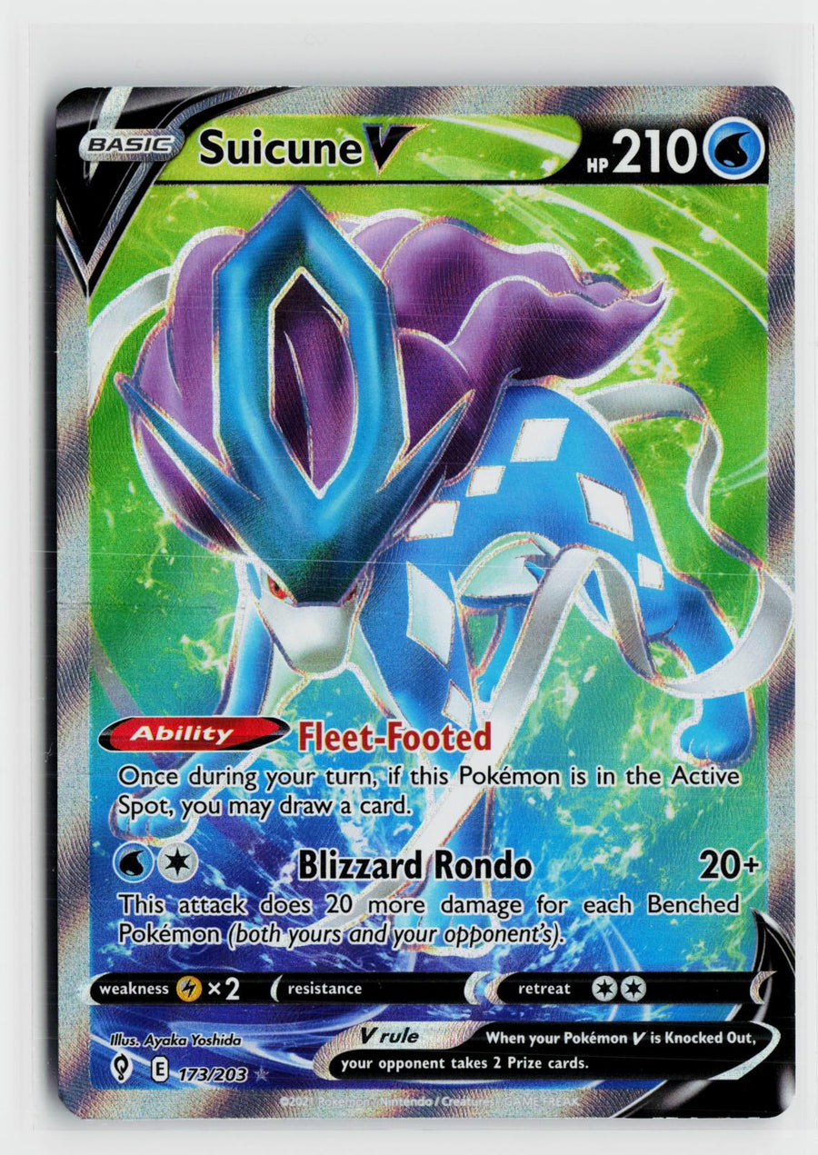Suicune V 173/203 Evolving Skies NM UR Holo Pokemon0
