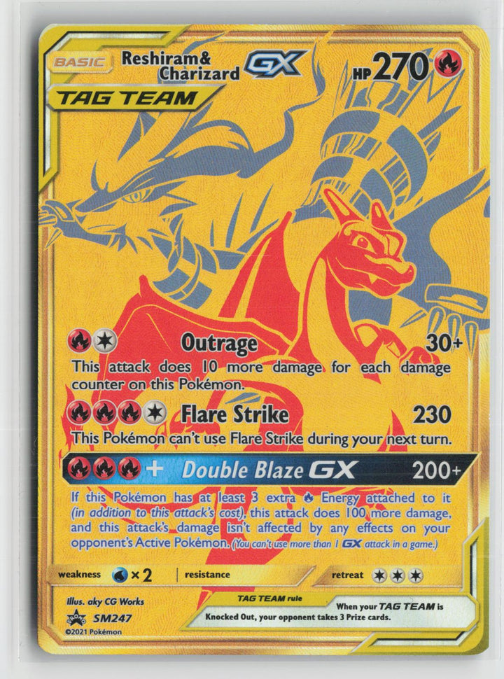 Reshiram & Charizard GX - SM247 Holo Promo Sun & Moon Promo Pokemon NM0