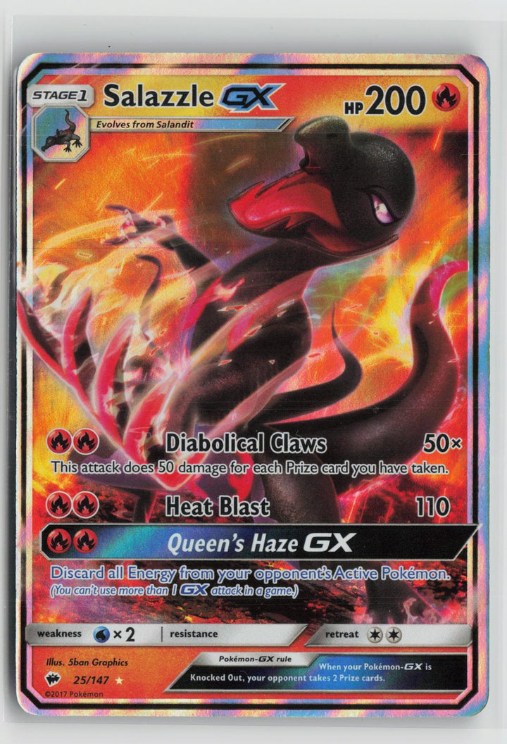 Salazzle GX 25/147 Burning Shadows NM Holo GX Rare Pokemon0
